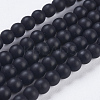 Synthetic Black Stone Bead Strands G-R345-4mm-38-1-1