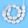 Natural Rose Quartz Nuggets & Natural Cultured Freshwater Pearl Beads Strands PEAR-N023-01A-16-3