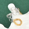 304 Stainless Steel Open Cuff Rings for Women RJEW-K301-01GP-2