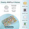 400Pcs 4 Styles Transparent Acrylic Beads TACR-TA0001-64-4