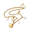 304 Stainless Steel Shell Shape Dolphin Turtle Pendant Necklaces for Women NJEW-F346-06G-4
