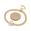 Brass Micro Pave Cubic Zirconia Link Bracelets BJEW-Z082-01G-02-5