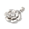 Rack Plating Brass Micro Pave Clear Cubic Zirconia Pendants KK-U022-04P-2