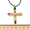 304 Stainless Steel Cubic Zirconia Pendant Necklaces NJEW-H070-03G-5
