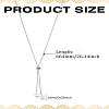 1Pc 1MM Brass Round Snake Chain Slider Lariat Necklaces NJEW-LP0009-12P-2