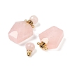 Natural Rose Quartz Openable Perfume Bottle Pendants G-I381-02G-04-2