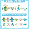 120Pcs 6 Styles Synthetic Turquoise Beads TURQ-HY0001-12A-2