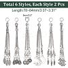 12Pcs 6 Style Tibetan Style Alloy Curb Chain Tassel Big Pendants FIND-CA0006-72-2
