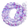 Transparent Spray Painted Crackle Glass Bead Strands GLAA-N035-03D-A03-2