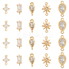 20Pcs 5 Styles Brass Pave Clear Cubic Zirconia Connecotor Charms DIY-AN0001-13-1
