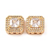 Brass Micro Pave Clear Cubic Zirconia Beads KK-S389-29G-1