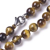 Natural Tiger Eye Beaded Necklaces NJEW-I107-02-2