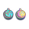 Rack Plating Rainbow Color 304 Stainless Steel Pendants Rhinestone Settings STAS-S119-128-2