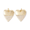 Rack Plating Brass Micro Pave Clear Cubic Zirconia Pendants ZIRC-C040-18G-2