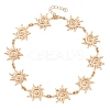 Alloy Crystal Rhinestone Sun Link Chain Necklaces for Women LS-NJEW-P345-01G-2