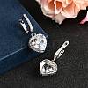 925 Sterling Silver Micro Pave Cubic Zirconia Dangle Hoop Earrings EJEW-F371-01C-01-3