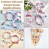 100Pcs 15mm Silicone Beads Multicolor Round Silicone Beads Kit Loose Bulk Silicone Beads for Keychain Making Necklace Bracelet Crafts JX325A-7