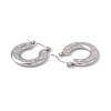 Tarnish Resistant 304 Stainless Steel Donut with Star Hoop Earrings for Women EJEW-E199-03P-2