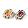 Painted Transparent Acrylic Beads OACR-T029-03G-2