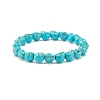 Synthetic Turquoise(Dyed) Skull Stretch Bracelet BJEW-JB08068-01-1