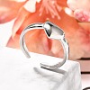 304 Stainless Steel Open Cuff Rings for Women RJEW-R010-04S-1
