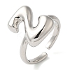 Initials Brass Open Cuff Ring for Women RJEW-N046-02Z-P-1