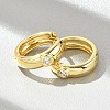 Flat Round Brass Micro Pave Clear Cubic Zirconia Hoop Earrings LS-EJEW-D311-100G-1
