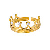 Retro Royal Style 304 Stainless Steel Imitation Pearl Cuff Rings FS-WG343E9-04-4