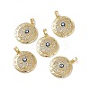 Brass Clear Cubic Zirconia Pendant with Enamel Evil Eye KK-E068-VA183-2-5