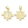 Rack Plating Brass Micro Pave Cubic Zirconia Pendants KK-A185-05G-2