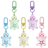 5Pcs 5 Colors PVC Plastic & Resin Tortoise Pendant Decoration HJEW-SP0001-20-1