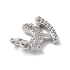 Brass Micro Pave Cubic Zirconia Charms ZIRC-F131-24P-3