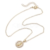 Brass Micro Pave Clear Cubic Zirconia Pendant Necklaces NJEW-JN04798-4