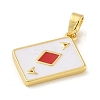 Diamonds Brass Enamel Pendants KK-G517-06G-04-2