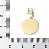 304 Stainless Steel Rhinestone Flat Round with Star Pendant Decoration STAS-S165-03B-G-3