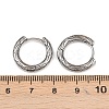 316 Surgical Stainless Textured Hoop Earrings EJEW-C160-10A-AS-3