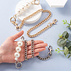 3 Sets 3 Colors Zinc Alloy Curb Chain Bag Straps FIND-GN0001-23-5