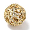 Rack Plating Brass Micro Pave Cubic Zirconia Beads KK-L224-019G-2