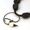 Lava Rock Beads Bracelets BJEW-D257-2-3