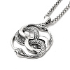 Alloy Snake Pandant Necklace with Stainless Steel Box Chains LS-NJEW-K245-009-1