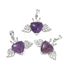 Natural Amethyst Pendants G-P492-02P-03-1