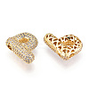 Brass Micro Pave Cubic Zirconia Pendants KK-N254-06G-P-2