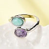 Natural Amethyst & Amazonite Finger Rings RJEW-A068-02P-02-3