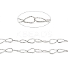 Handmade 304 Stainless Steel Textured Teardrop Link Chains CHS-G025-01P-2