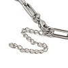 304 Stainless Steel Cable Chains Bracelets for Men & Women BJEW-D042-20P-3