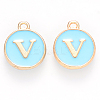 Golden Plated Alloy Enamel Charms ENAM-S118-04V-1