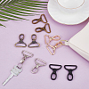 10Pcs 5 Colors Zinc Alloy Swivel Clasps FIND-ME0002-66-4