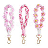 3Pcs 3 Style Cotton Handmade Braided Wrist Lanyard Pendant Decorations AJEW-TA0001-47A-1