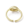 Brass Pave Cubic Zirconia Cuff Rings RJEW-M170-22G-3