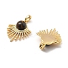 Brass Tiger Eye Pendants KK-B129-09G-2